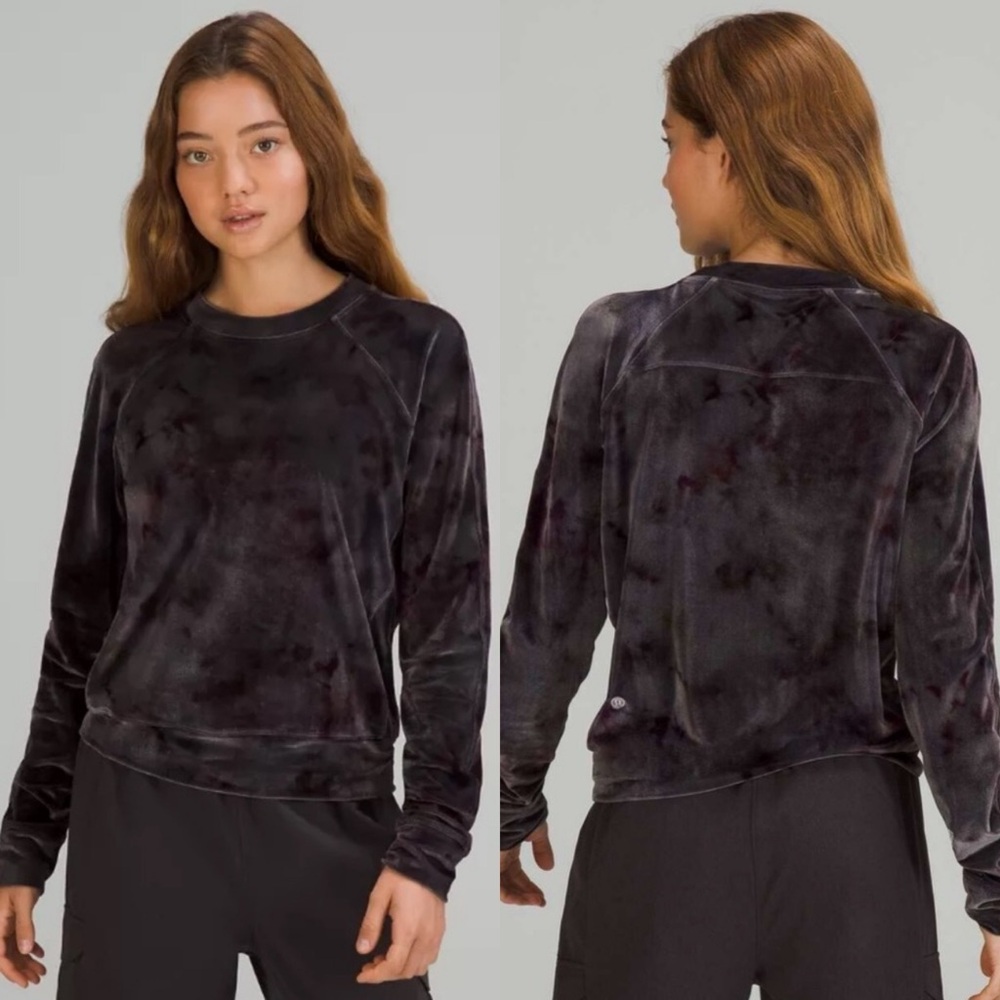 Lululemon Velour Warm Down Crew Interstellar Dark Grey Multi